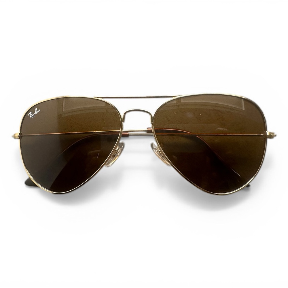 Ray-Ban Brown and Gold Aviator Sunglasses